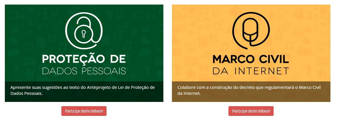 Public consultation platform homepage.