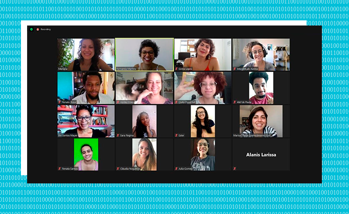 Foto de oficina online sobre discurso de ódio com jovens.