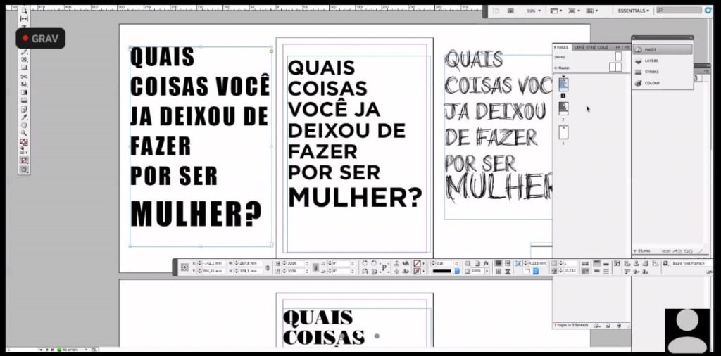 "Which things have you stopped doing because you are a woman?" written in black in several pages of word office.